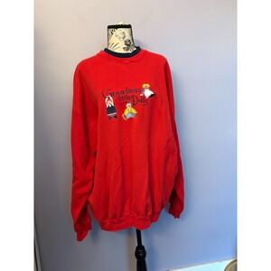 Vintage Grandmas Little Dolls Sweatshirt Red Embroidered Raggedy Ann 3X USA Made